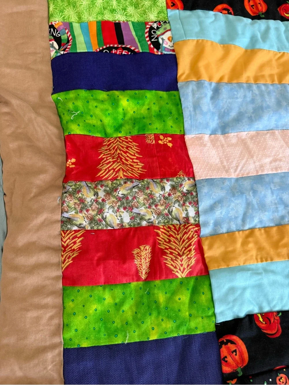 Vintage Handmade Patchwork Quilt Multicolor Twin XL